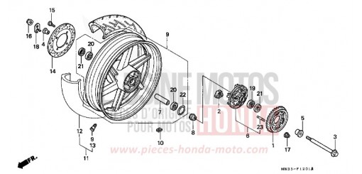 RUOTA POSTERIORE (CB750F2) CB750F2R di 1994